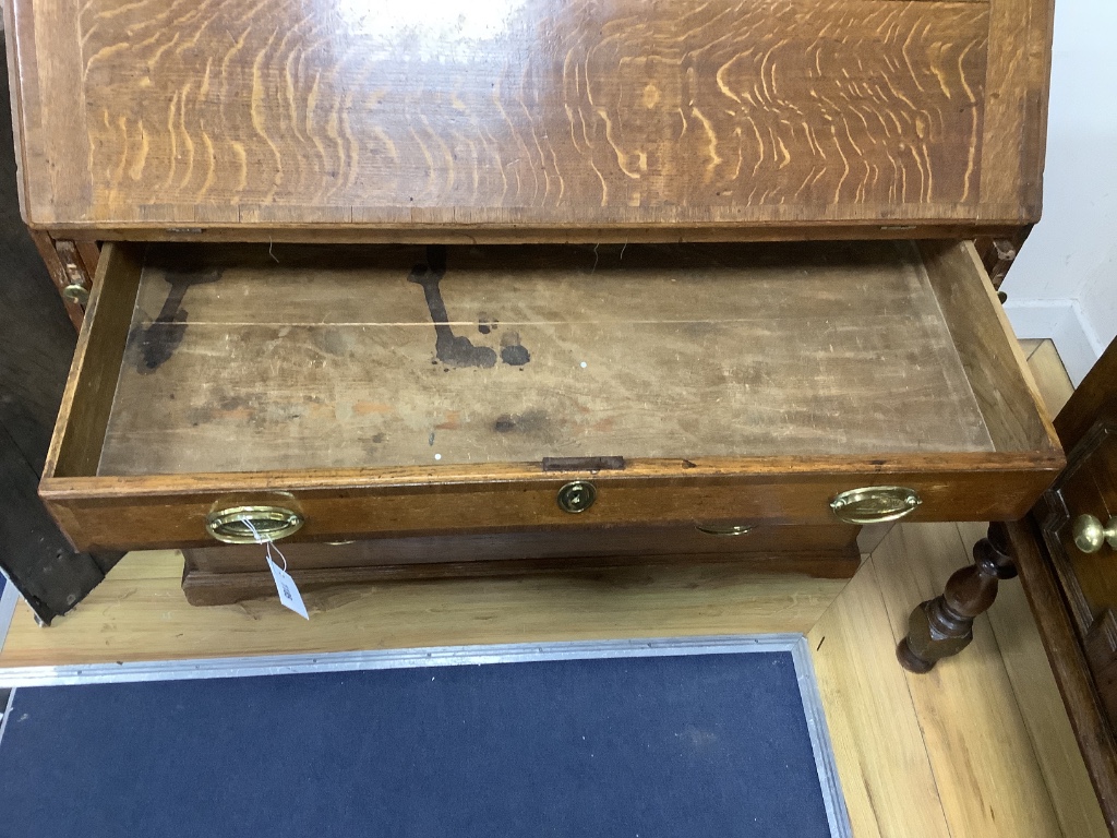 A late 18th century oak bureau